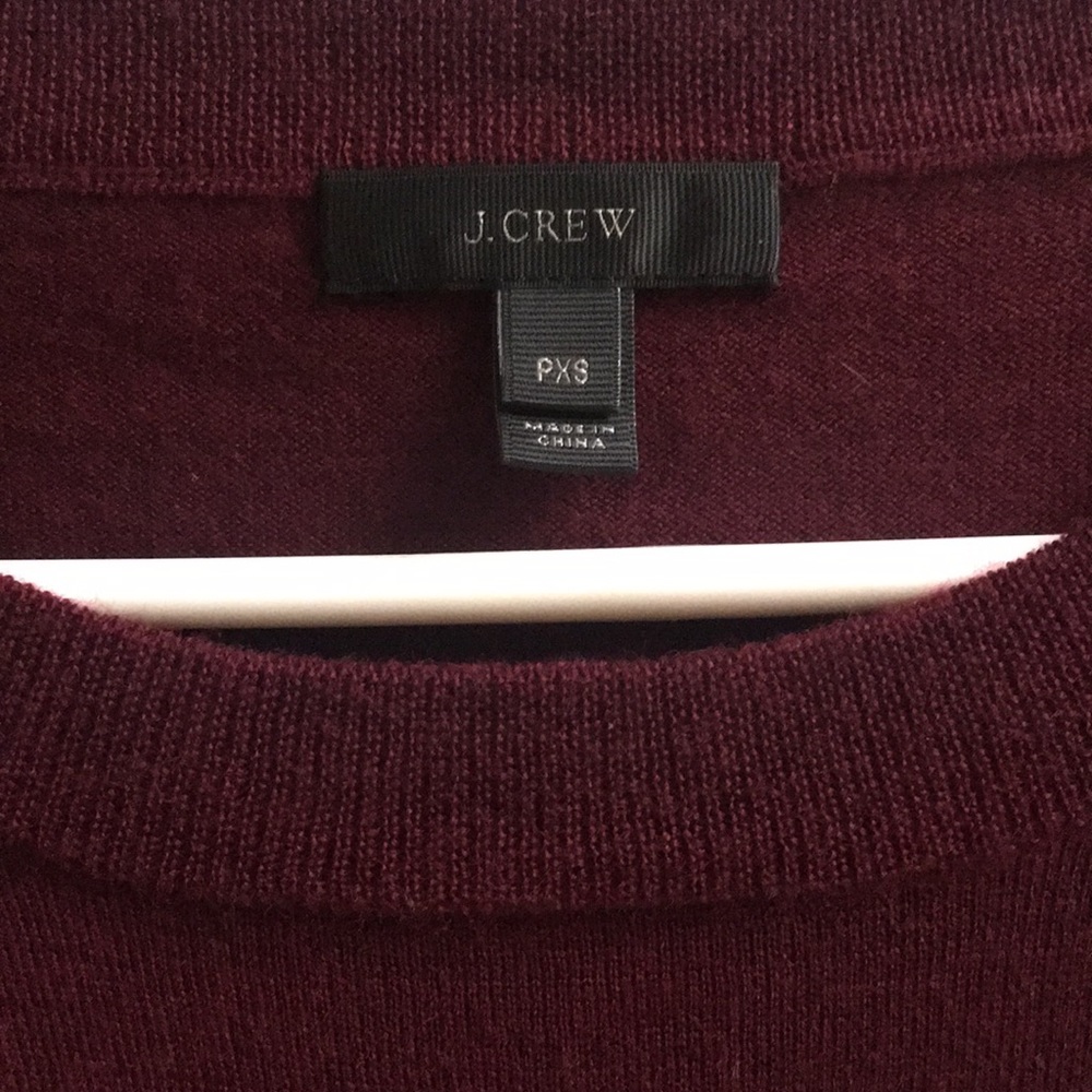 JCrew merino wool cabernet 3/4 sleeve sweater